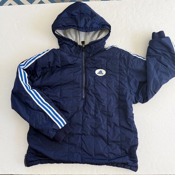 Adidas Mens L Reversible Pullover Vintage Hoodie Large READ - Picture 2 of 11